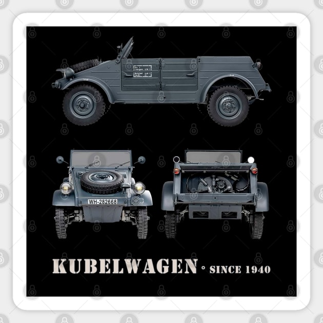 Kubelwagen Type 82 WWII Army Sticker by Jose Luiz Filho